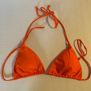 Tainehs Women's orange Sexy Halter Thong Bikini Top String Micro Triangle L